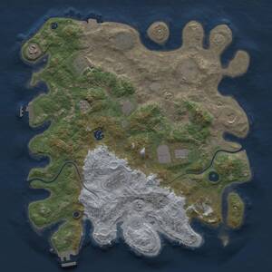 Thumbnail Rust Map: Procedural Map, Size: 3900, Seed: 702291425, 17 Monuments