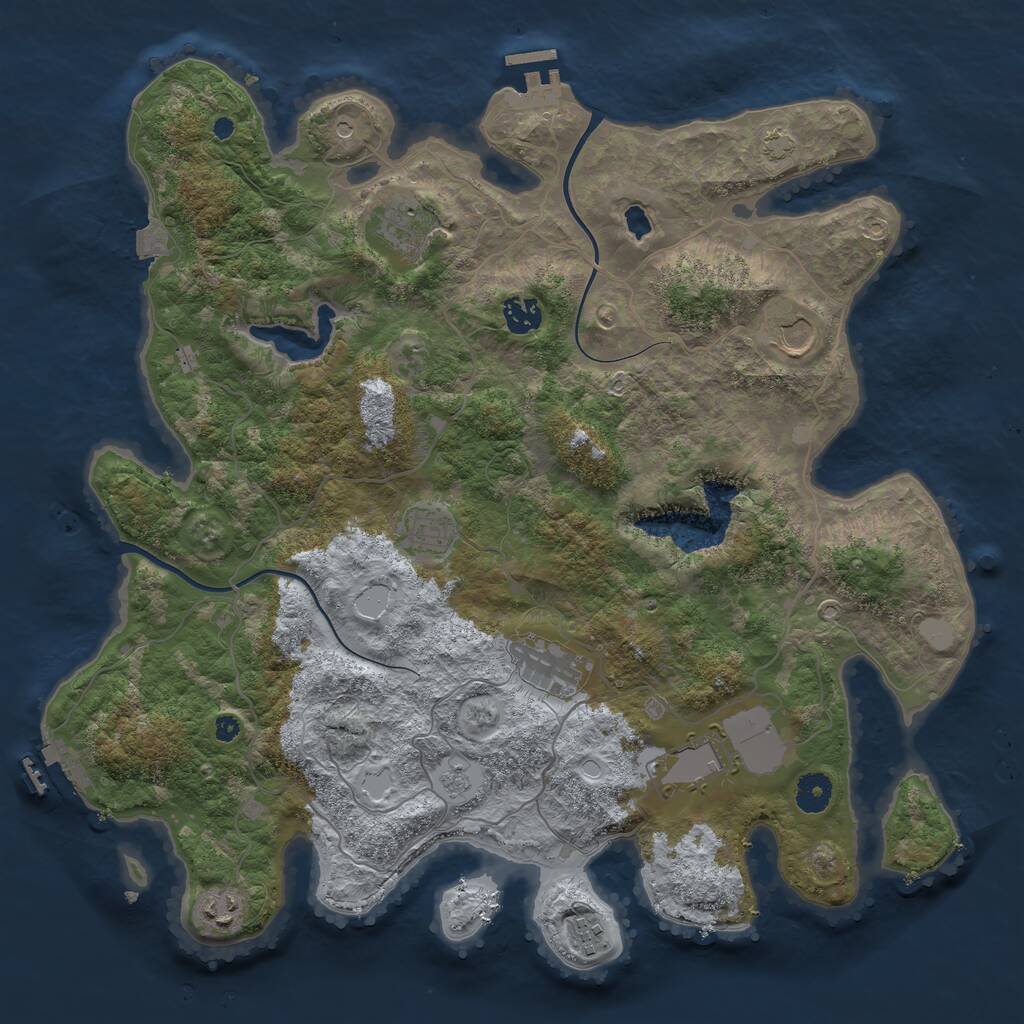 Rust Map: Procedural Map, Size: 4000, Seed: 111157189, 14 Monuments