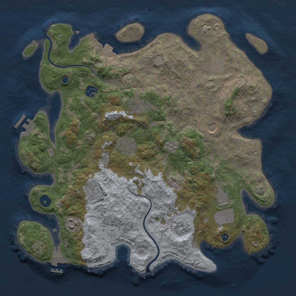 Rust Map: Procedural Map, Size: 3850, Seed: 290604078, 16 Monuments