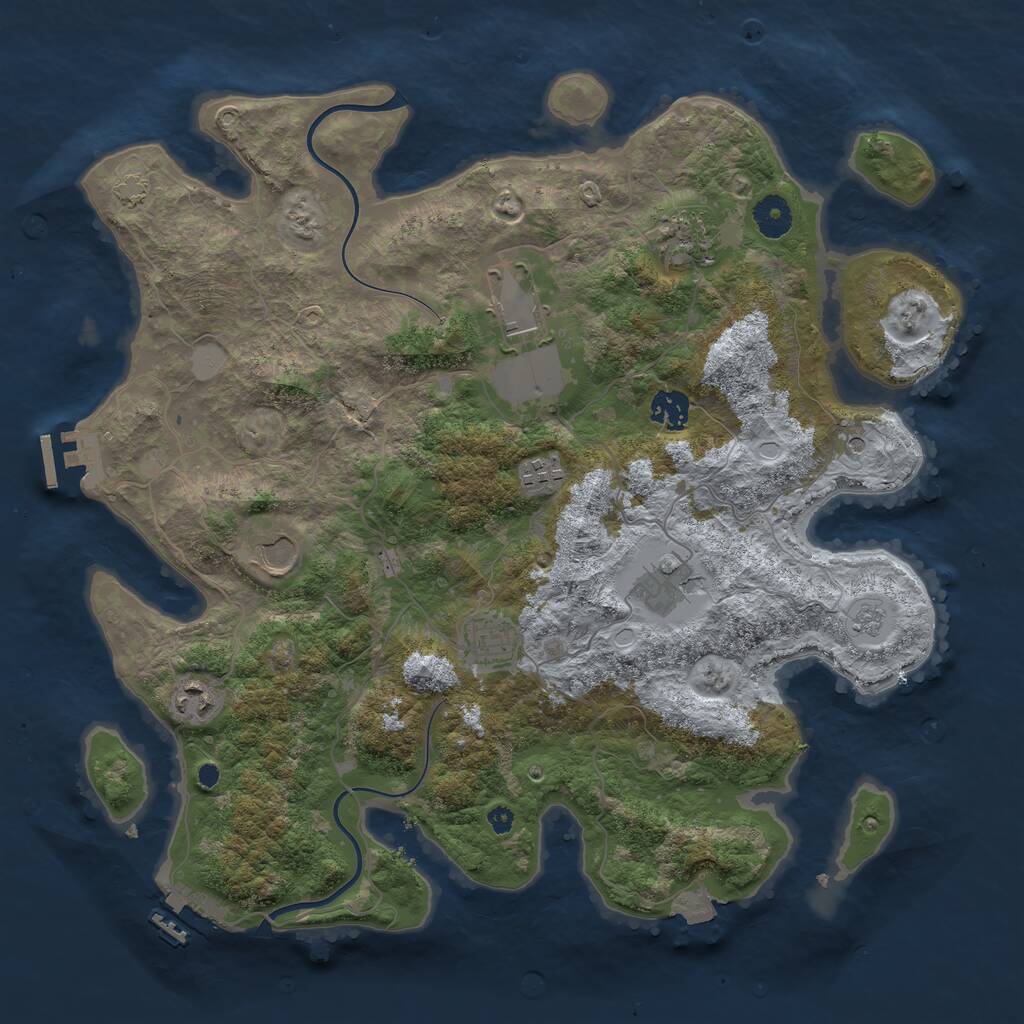 Rust Map: Procedural Map, Size: 3850, Seed: 290604071, 14 Monuments