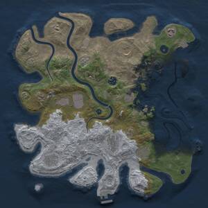 Thumbnail Rust Map: Procedural Map, Size: 3750, Seed: 1815608465, 16 Monuments