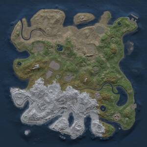 Thumbnail Rust Map: Procedural Map, Size: 3750, Seed: 1815608465, 15 Monuments