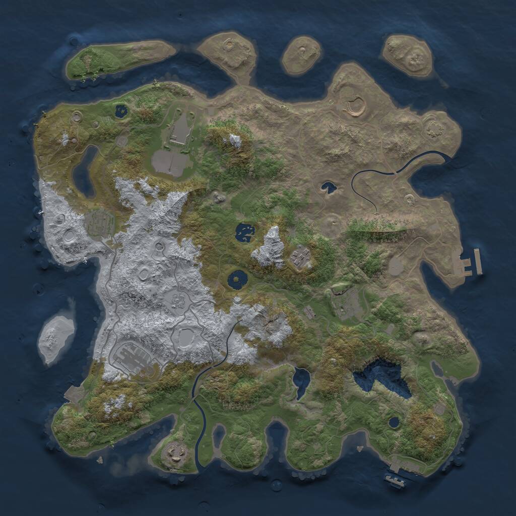 Rust Map: Procedural Map, Size: 4000, Seed: 1167060054, 14 Monuments