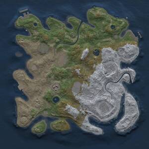 Thumbnail Rust Map: Procedural Map, Size: 3500, Seed: 473273173, 14 Monuments
