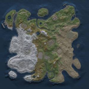 Thumbnail Rust Map: Procedural Map, Size: 3500, Seed: 2123409192, 15 Monuments