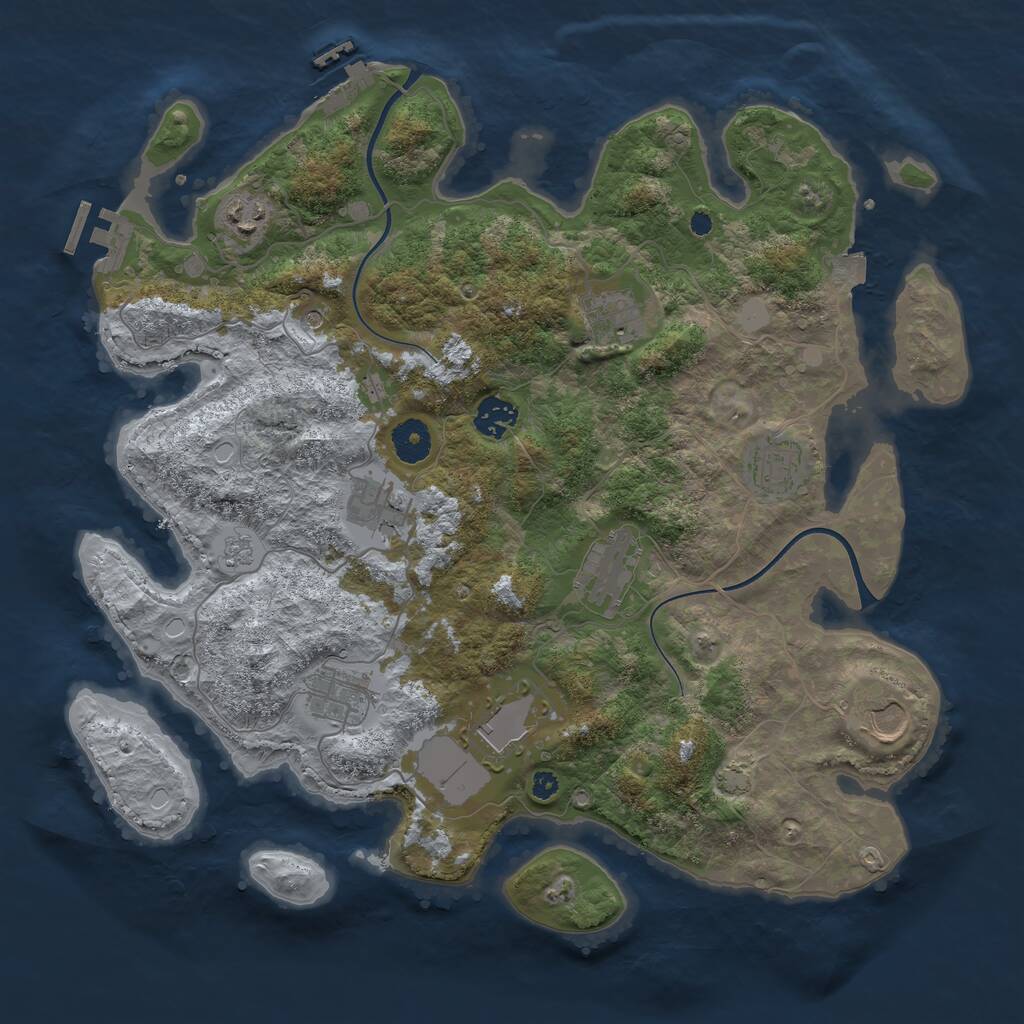 Rust Map: Procedural Map, Size: 3750, Seed: 329414678, 15 Monuments