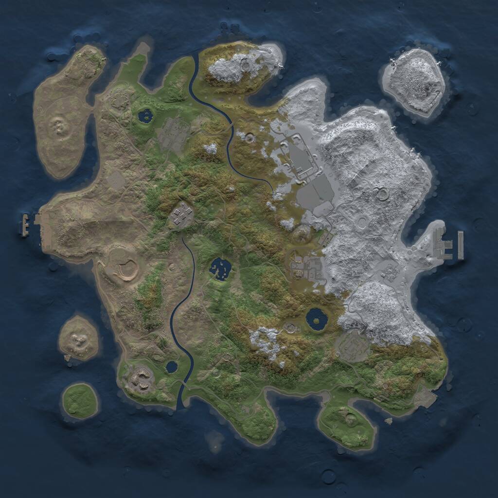 Rust Map: Procedural Map, Size: 3500, Seed: 240111213, 14 Monuments