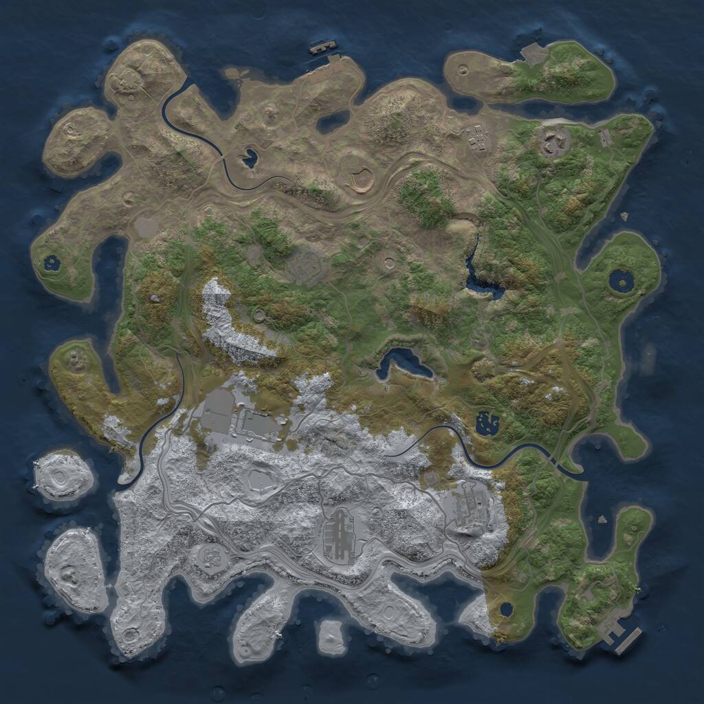 Rust Map: Procedural Map, Size: 4250, Seed: 841925, 14 Monuments