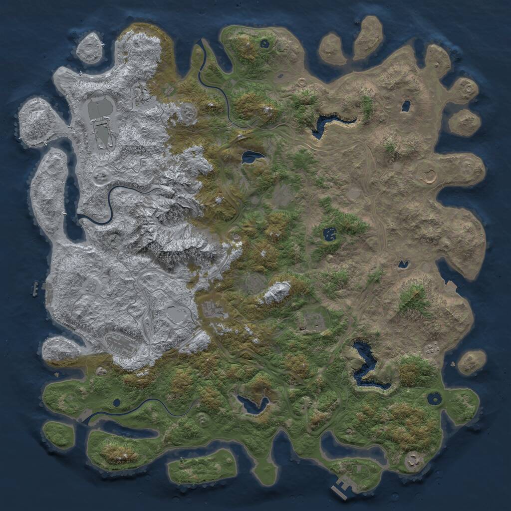 Rust Map: Procedural Map, Size: 5500, Seed: 27485656, 17 Monuments