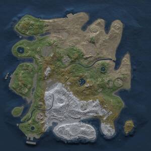 Thumbnail Rust Map: Procedural Map, Size: 3250, Seed: 954026503, 13 Monuments