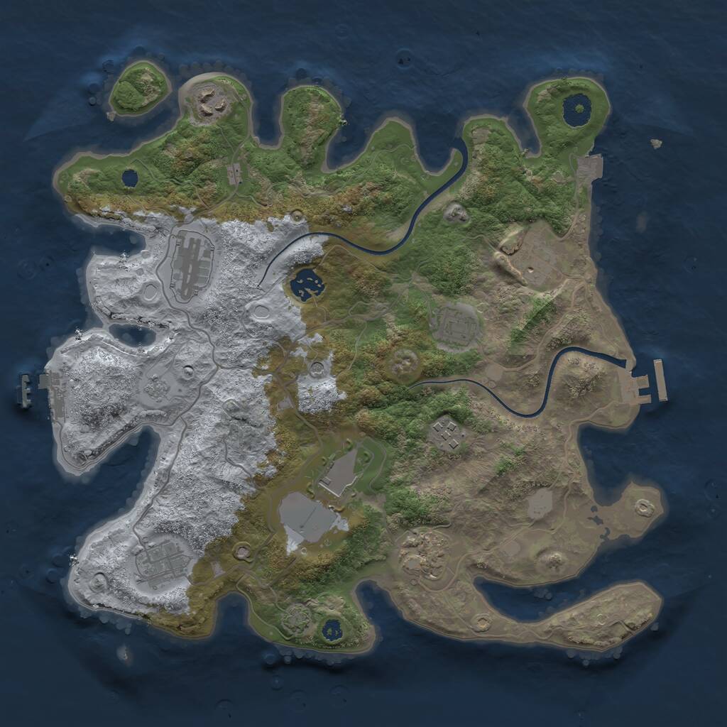 Rust Map: Procedural Map, Size: 3500, Seed: 404202305, 15 Monuments