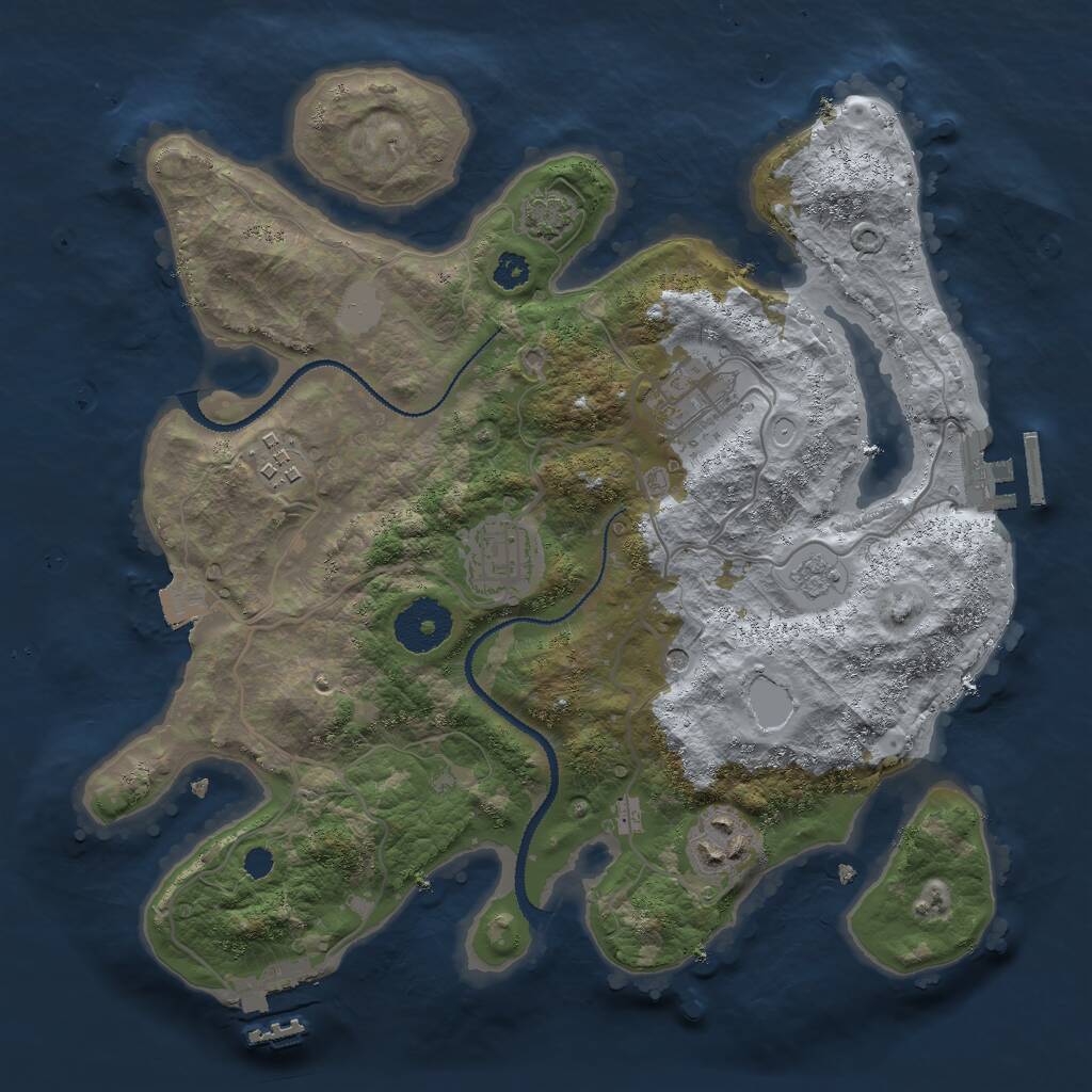 Rust Map: Procedural Map, Size: 3000, Seed: 471235, 10 Monuments