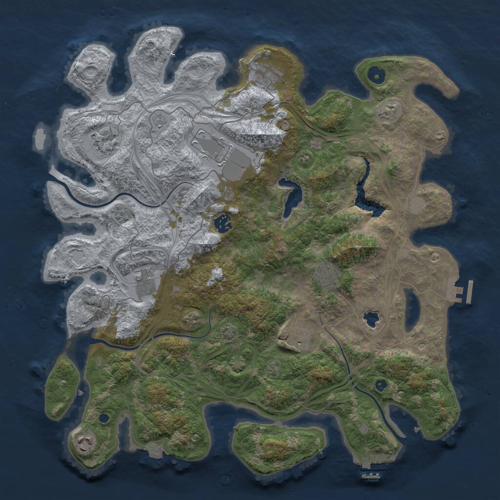 Rust Map: Procedural Map, Size: 4250, Seed: 54825486, 15 Monuments