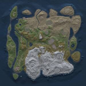 Thumbnail Rust Map: Procedural Map, Size: 3700, Seed: 1221877089, 13 Monuments