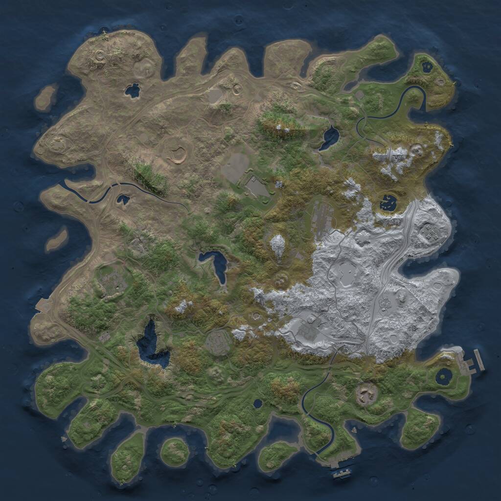 Rust Map: Procedural Map, Size: 4500, Seed: 1014290088, 15 Monuments