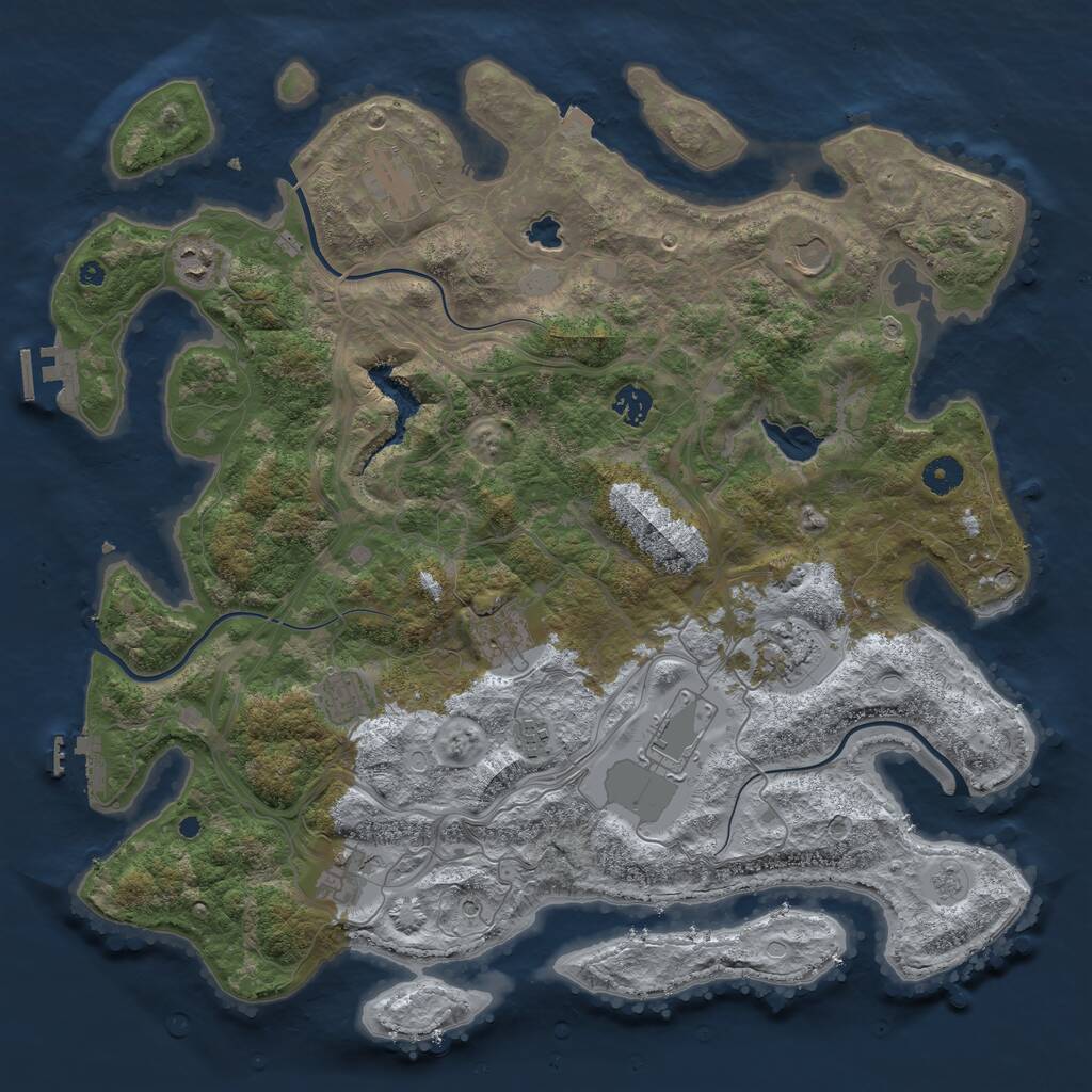 Rust Map: Procedural Map, Size: 4250, Seed: 1343968785, 16 Monuments