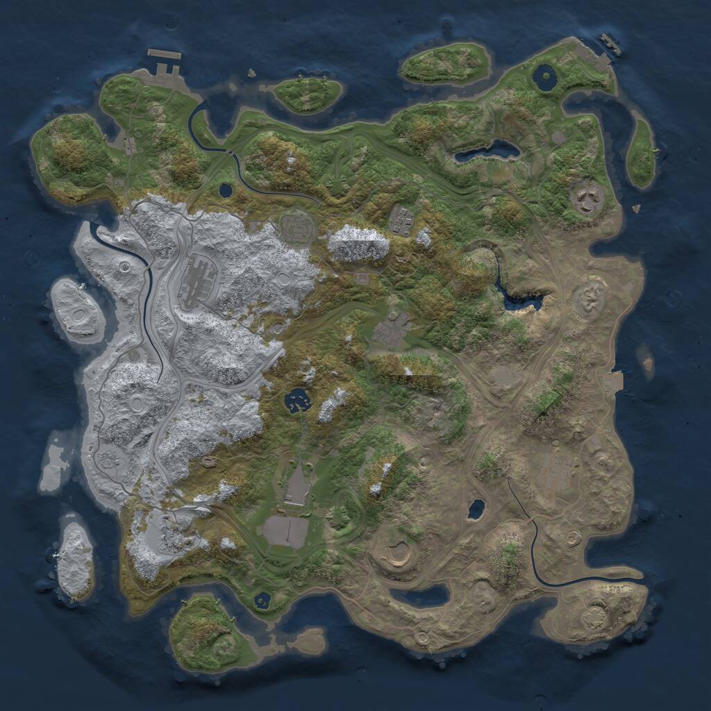 Rust Map: Procedural Map, Size: 4250, Seed: 660252370, 16 Monuments