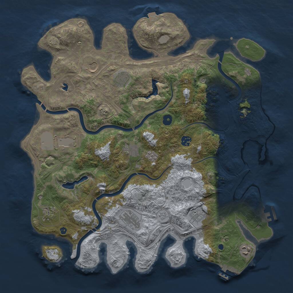 Rust Map: Procedural Map, Size: 4250, Seed: 395749388, 16 Monuments