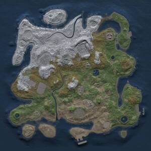 Thumbnail Rust Map: Procedural Map, Size: 3500, Seed: 1923776275, 13 Monuments