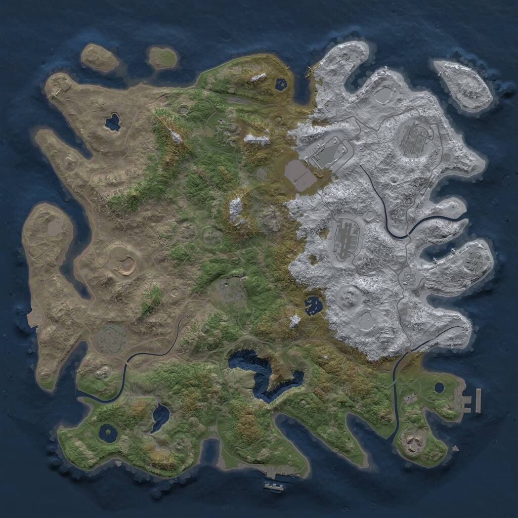 Rust Map: Procedural Map, Size: 4200, Seed: 187, 16 Monuments