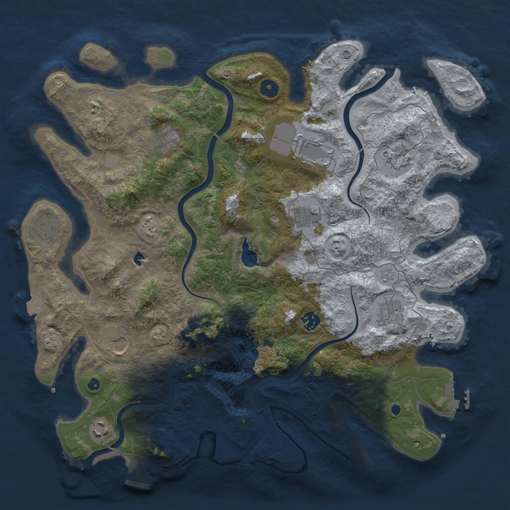 Rust Map: Procedural Map, Size: 4200, Seed: 187, 16 Monuments