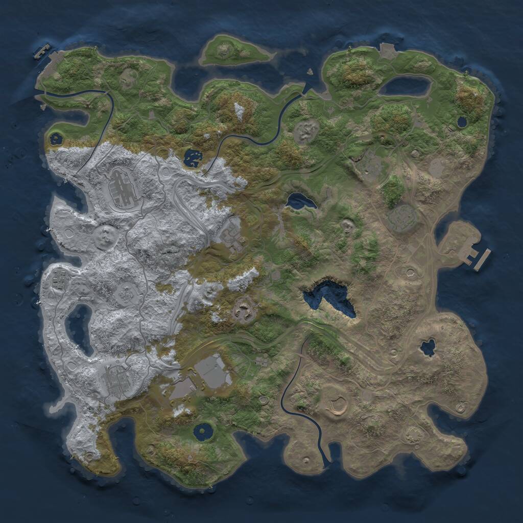 Rust Map: Procedural Map, Size: 4250, Seed: 25433928, 16 Monuments