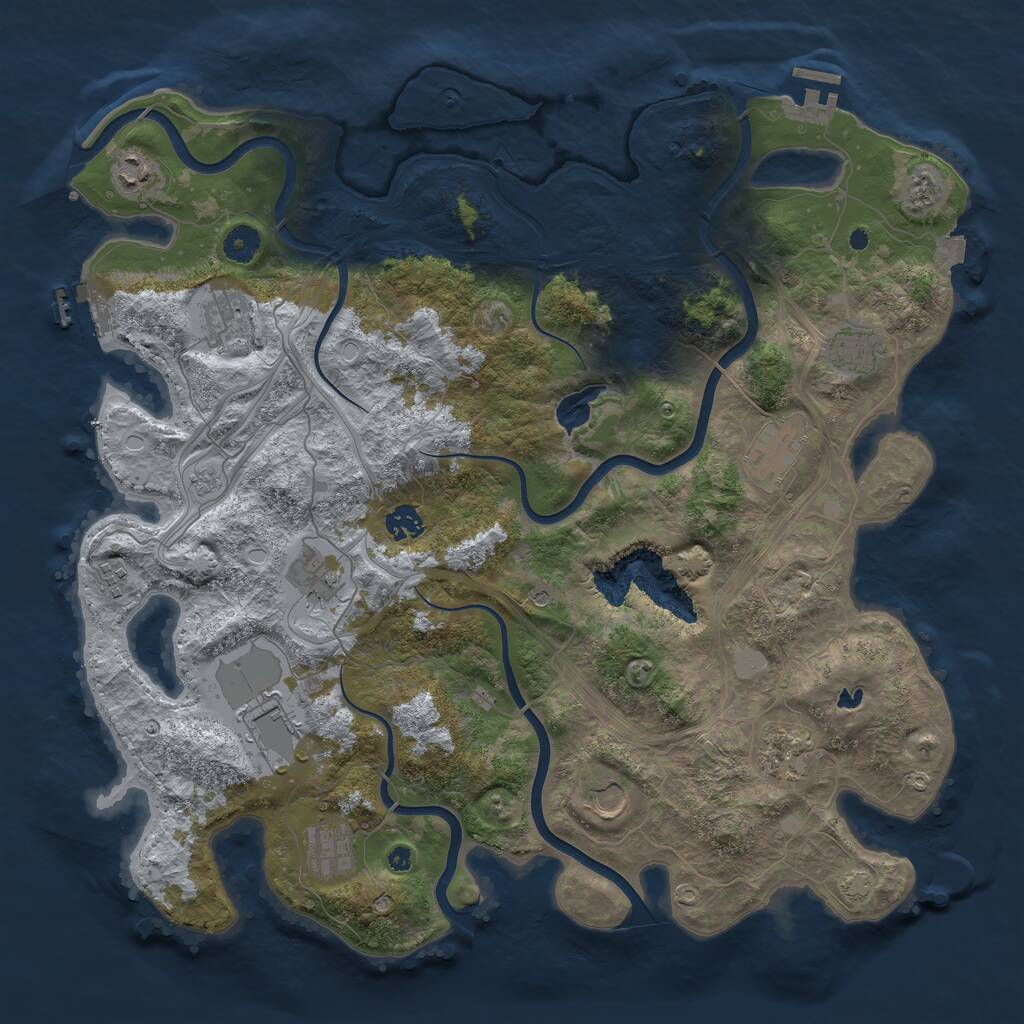 Rust Map: Procedural Map, Size: 4250, Seed: 25433928, 17 Monuments