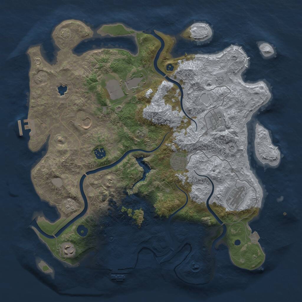 Rust Map: Procedural Map, Size: 4000, Seed: 1577538352, 14 Monuments