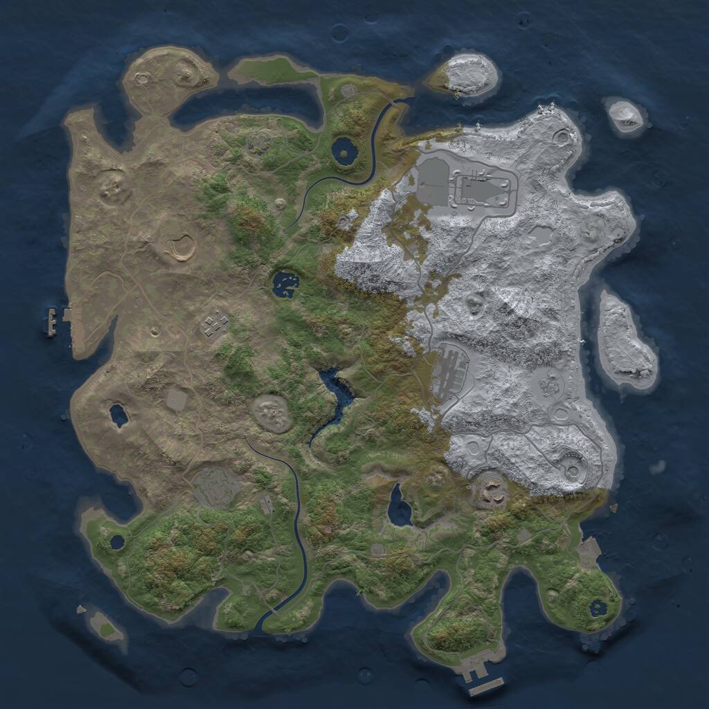 Rust Map: Procedural Map, Size: 4000, Seed: 1577538352, 13 Monuments