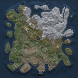 Thumbnail Rust Map: Procedural Map, Size: 3700, Seed: 261597437, 14 Monuments