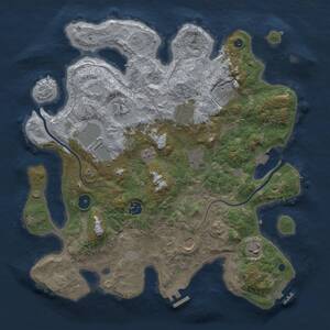 Thumbnail Rust Map: Procedural Map, Size: 3750, Seed: 1558061768, 15 Monuments