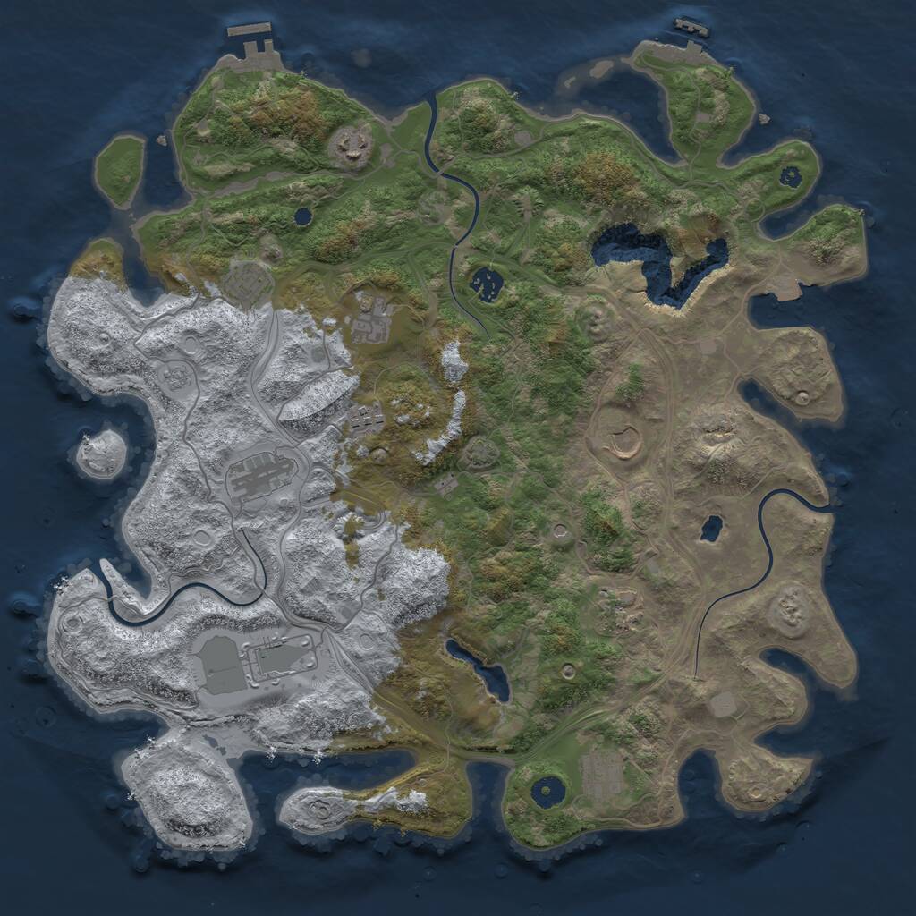 Rust Map: Procedural Map, Size: 4250, Seed: 25337, 16 Monuments