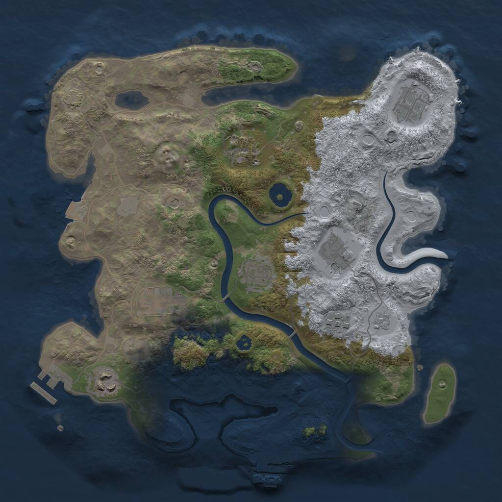 Rust Map: Procedural Map, Size: 3300, Seed: 245519271, 13 Monuments
