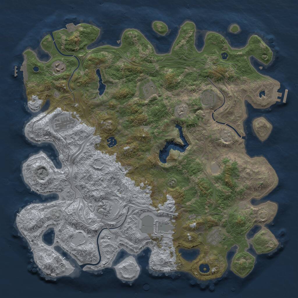 Rust Map: Procedural Map, Size: 4400, Seed: 735, 15 Monuments