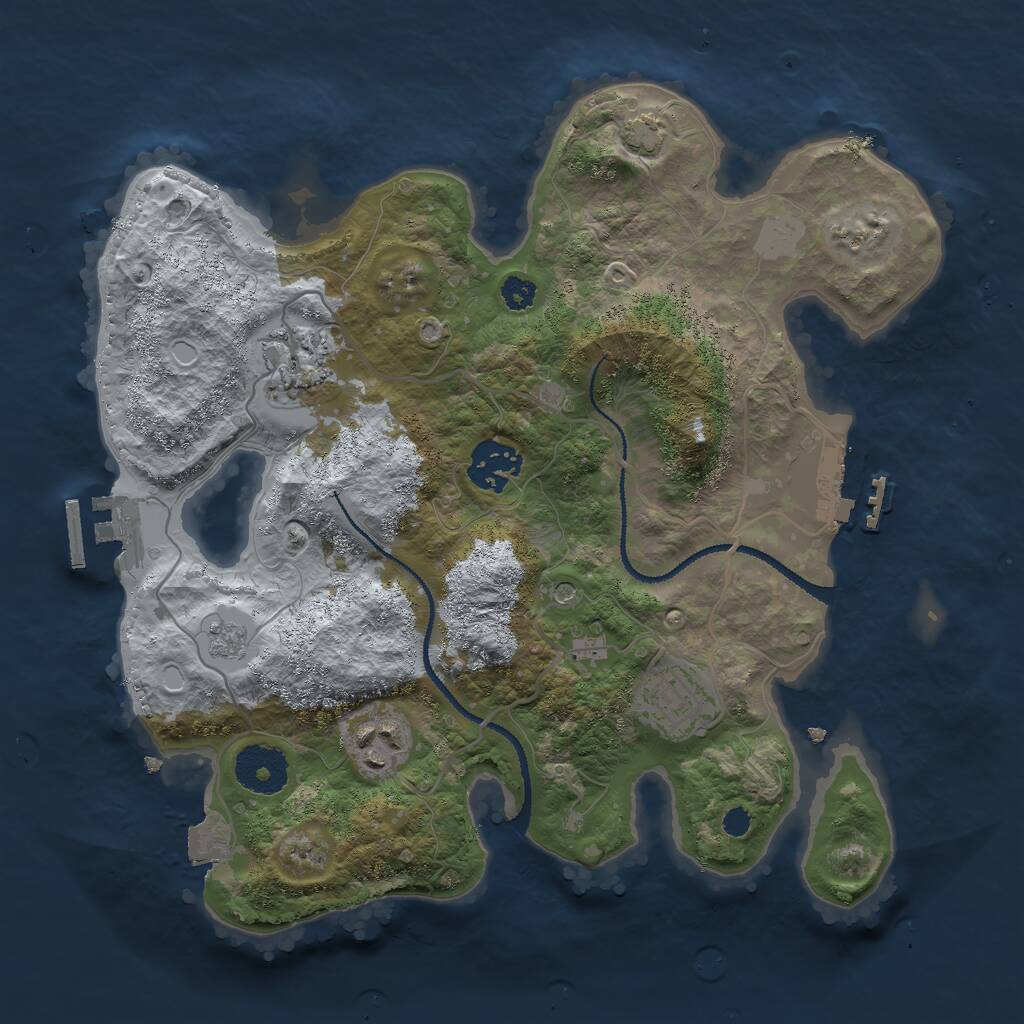 Rust Map: Procedural Map, Size: 3000, Seed: 1719186423, 10 Monuments