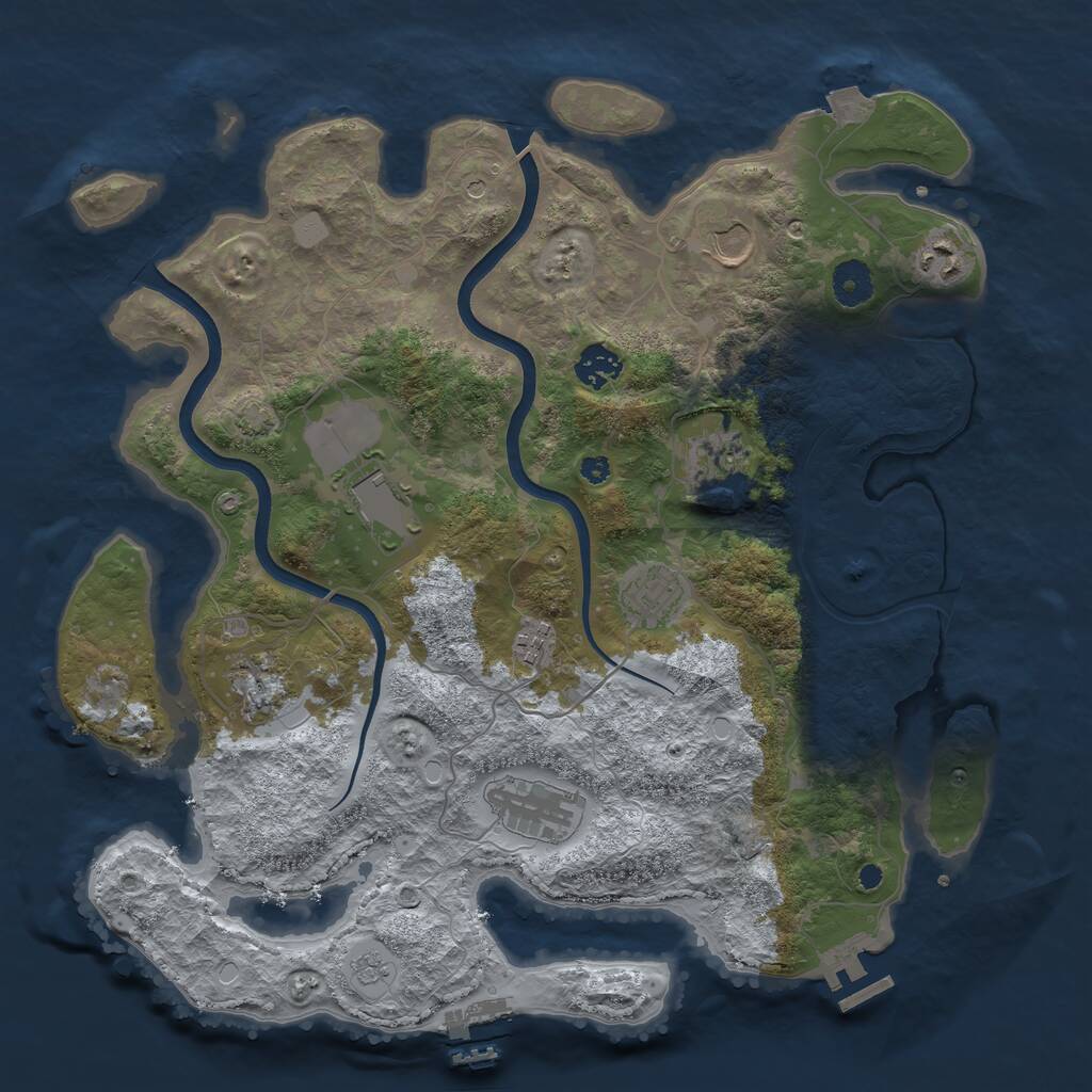 Rust Map: Procedural Map, Size: 3750, Seed: 1116941275, 15 Monuments