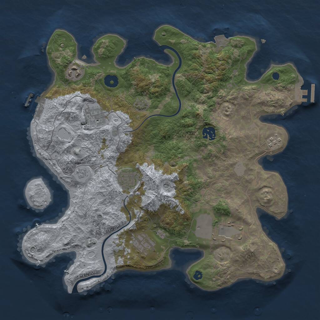 Rust Map: Procedural Map, Size: 3500, Seed: 170859984, 13 Monuments