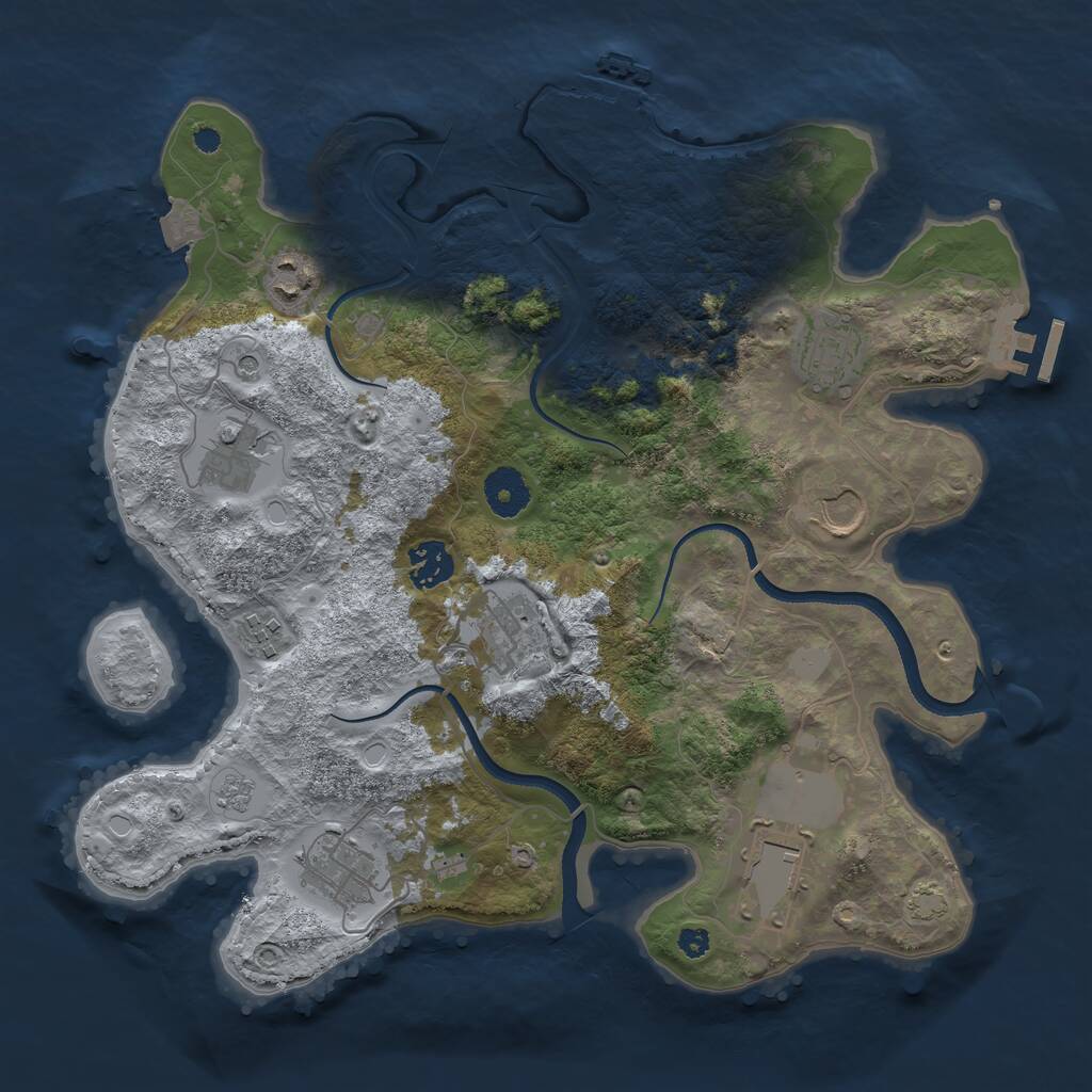 Rust Map: Procedural Map, Size: 3500, Seed: 170859984, 15 Monuments