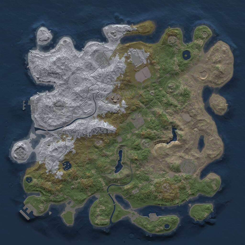 Rust Map: Procedural Map, Size: 4000, Seed: 539901146, 14 Monuments