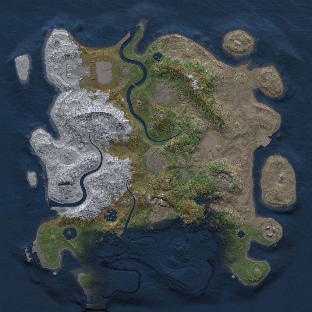 Rust Map: Procedural Map, Size: 3600, Seed: 260, 14 Monuments