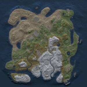 Thumbnail Rust Map: Procedural Map, Size: 3750, Seed: 1283219536, 17 Monuments