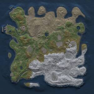 Thumbnail Rust Map: Procedural Map, Size: 3800, Seed: 241298113, 15 Monuments