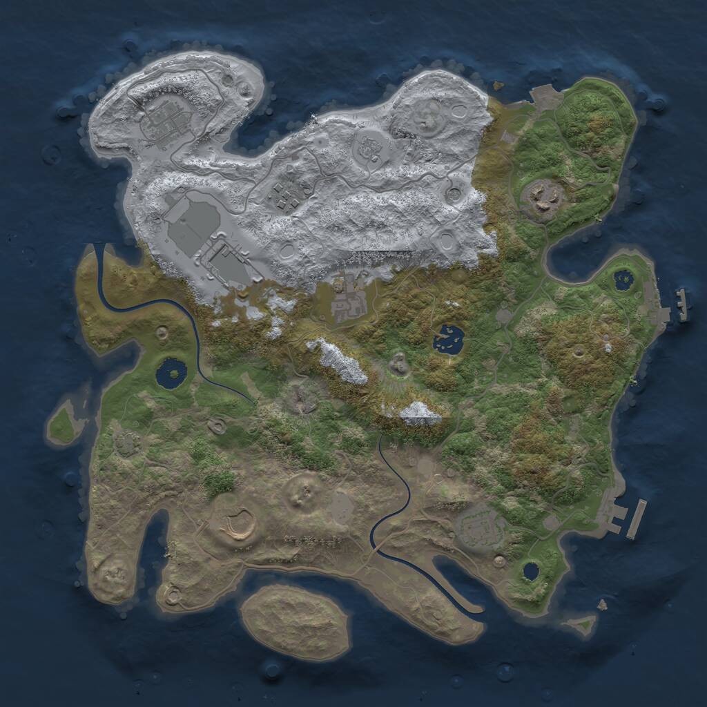 Rust Map: Procedural Map, Size: 3500, Seed: 138446960, 14 Monuments