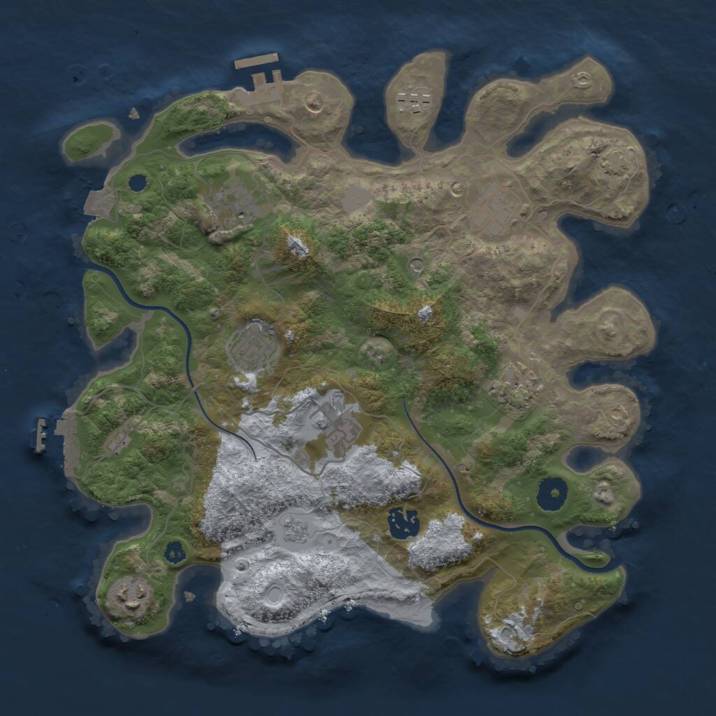 Rust Map: Procedural Map, Size: 3300, Seed: 1707588482, 14 Monuments