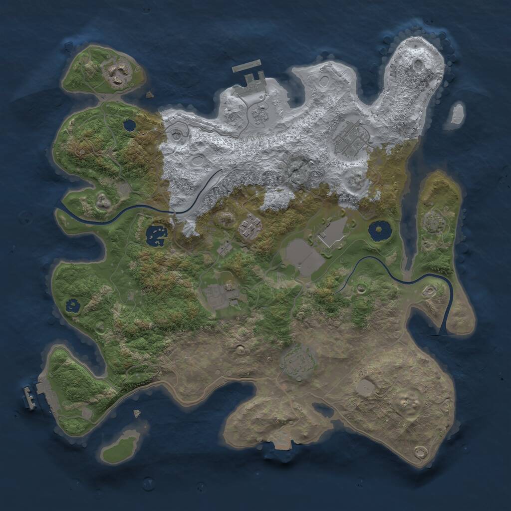 Rust Map: Procedural Map, Size: 3500, Seed: 796227143, 13 Monuments