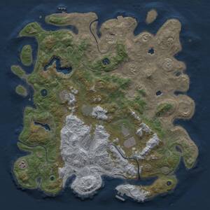 Thumbnail Rust Map: Procedural Map, Size: 4500, Seed: 868148375, 15 Monuments