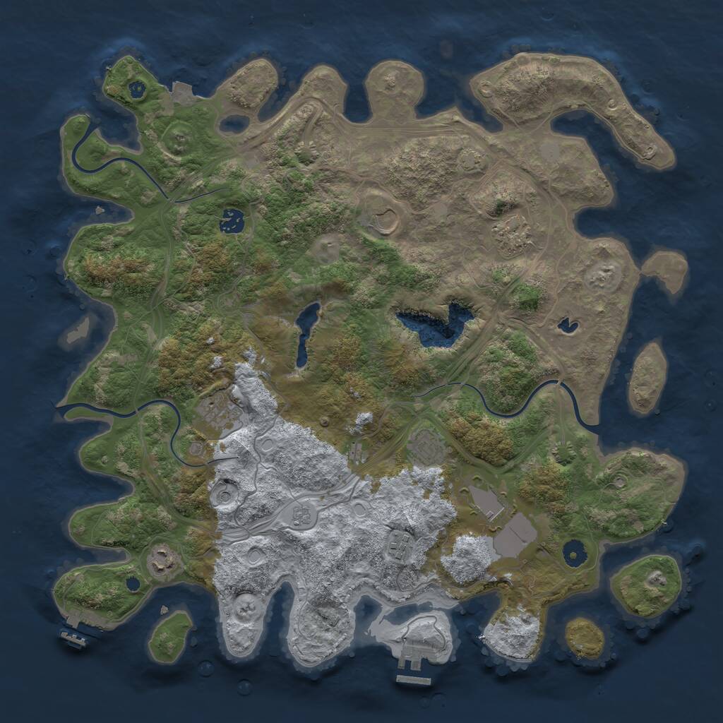 Rust Map: Procedural Map, Size: 4250, Seed: 878971354, 14 Monuments