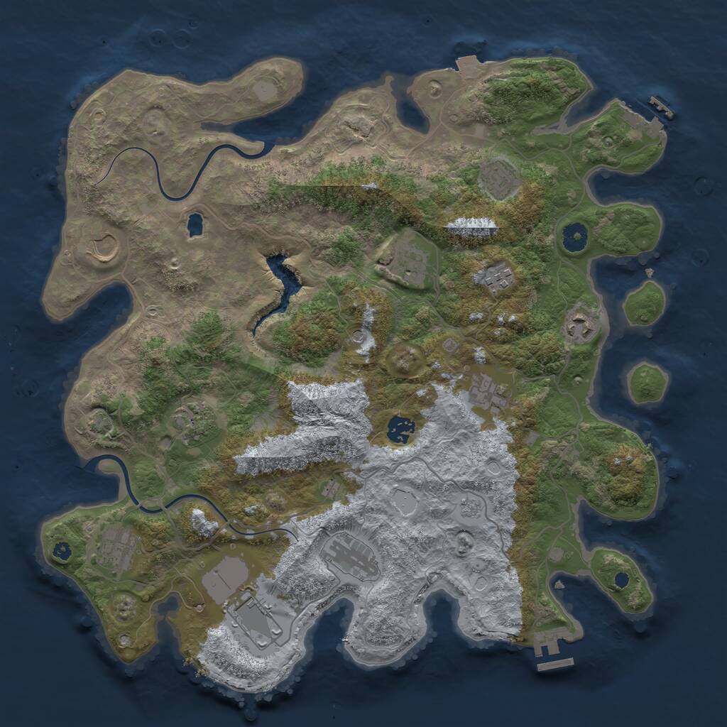 Rust Map: Procedural Map, Size: 4000, Seed: 1503619255, 17 Monuments