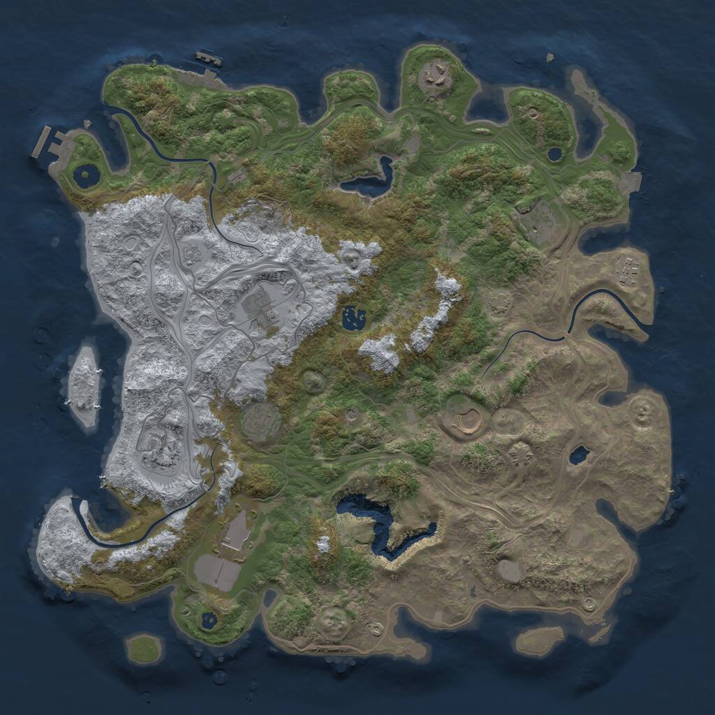 Rust Map: Procedural Map, Size: 4250, Seed: 864603095, 15 Monuments