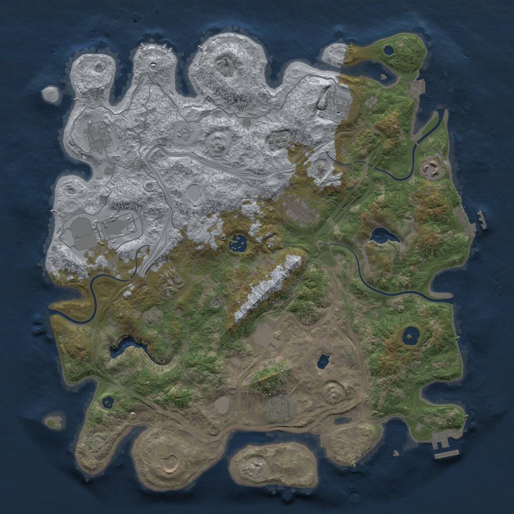 Rust Map: Procedural Map, Size: 4250, Seed: 1289954182, 17 Monuments